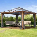 TOOLPORT Forest 4x4 m Hardtop Gartenpavillon, inkl. 4 Seitenteile, loft grey -