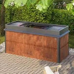 PRIMEYARD Design 200 x 85 x 77 cm Hochbeet, Cortenstahl, Rost-Optik | inkl.