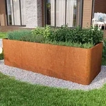 PRIMEYARD Design 200 x 80 x 80 cm Hochbeet, Cortenstahl, Rost-Optik | inkl. Lochboden