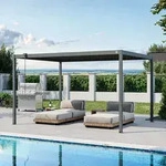 PRIMEYARD 3x4m Pergola in Anthrazit; mit Lamellendach in anthrazit - (GFPV01111)