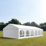 TOOLPORT PRO 6x12m Partyzelt, PVC-Plane, wei&szlig;, mit Bodenrahmen - (7257)
