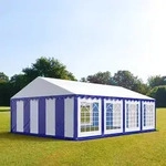 TOOLPORT PRO 5x8m Partyzelt, PVC-Plane, blau-wei&szlig; - (6068)