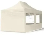 TOOLPORT 3x4,5m Stahl Faltpavillon, inkl. 4 Seitenteile, creme - (59043)