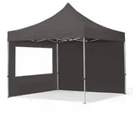 TOOLPORT 3x3m Aluminium Faltpavillon, inkl. 2 Seitenteile, dunkelgrau - (59005)
