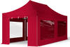TOOLPORT 3x6m Aluminium Faltpavillon, inkl. 4 Seitenteile, rot - (600224)