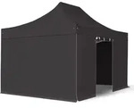 TOOLPORT 3x4,5m Stahl Faltpavillon, inkl. 4 Seitenteile, schwarz - (600042)
