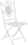 CLP Gartenklappstuhl, Wei&szlig;, Metall, 42x91x49 cm, Gartenm&ouml;bel, Gartenst&uuml;hle,