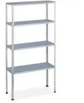 Relaxdays Schwerlastregal, Silber, Metall, 75x150x30 cm, Freizeit, Heimwerken,