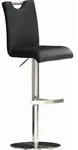 Livetastic Barhocker, Schwarz, Edelstahl, Metall, Textil, S&auml;ule, rund, Bodenplatte,