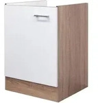 FlexWell Sp&uuml;lenunterschrank, Sonoma Eiche, Wei&szlig;, Holzwerkstoff, 50x86x57 cm, Made
