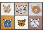 wash+dry Fussmatte, Braun, Mehrfarbig, Beige, Textil, Katze, rechteckig, 50x75 cm,