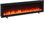Elektrokamin Balderia Agnes 50, Schwarz, Metall, 127x33x12 cm, Fernbedienung,