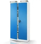 Jan Nowak Aktenschrank, Grau, Blau, Metall, 90x195x40 cm, Arbeitszimmer,