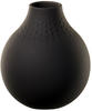 Villeroy & Boch Vase Manufacture Collier, Schwarz, Keramik, bauchig, 12 cm, zum