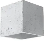 Wandleuchte Quad, Hellgrau, Stein, 12x10x10 cm, ISO 9001, Lampen & Leuchten,
