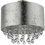Globo Deckenleuchte, Klar, Silber, Metall, Kunststoff, Textil, rund,rund, 38 cm, CE,