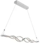 Globo Led-H&auml;ngeleuchte, Klar, Chrom, Metall, Glas, F, 7x140x95 cm, Stufenschalter,