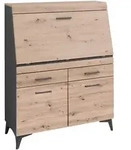 Carryhome Sekret&auml;r, Graphit, Eiche Artisan, Kunststoff, 2 Schublade(n) Schubladen,