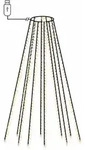 vidaXL Weihnachtsbaum-Beleuchtung, Wei&szlig;, Kunststoff, 11x500x11 cm, Lampen &