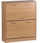 Mid.you Schuhkipper, Buche, Holzwerkstoff, 2 F&auml;cher, 75x87x24 cm, Garderobe,