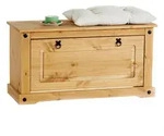 Idimex Schuhbank, Natur, Holz, Kiefer, Vintage, 95x50x38 cm, FSC Mix, Garderobe,