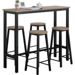 SoBuy Bartisch, Schwarz, Holzwerkstoff, 120x100x40 cm, Esszimmer, Barm&ouml;bel,