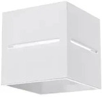 Wandleuchte, Wei&szlig;, Metall, Quadratisch, 10x12x10 cm, Lampen & Leuchten,