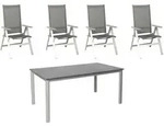 Acamp Gartenset, Graphit, Schwarz, Schiefer, Platin, Metall, Textil, 90x72x160 cm,