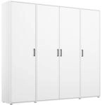 Rauch M&ouml;bel Dreht&uuml;renschrank, Wei&szlig;, Holzwerkstoff, 7 F&auml;cher, 187x194x53 cm,