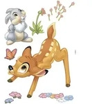 Disney Dekosticker Bambi, Braun, Grau, Klar, Kunststoff, 17-teilig, 50x70 cm,...