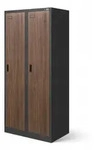 Jan Nowak Umkleideschrank, Anthrazit, Braun, Metall, 80x180x50 cm, Garderobe,