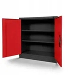 Jan Nowak Metallschrank, Rot, Anthrazit, Metall, 90x93x40 cm, Arbeitszimmer,