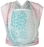 Hoppediz Babytragetuch, Creme, Hellblau, Rosa, Textil, 70x0.1x460 cm, Baby on...