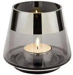 Fink Teelichthalter, Grau, Glas, 9 cm, zum Stellen, Dekoration, Kerzen & Zubeh&ouml;r,
