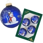 Krebs Glas Lauscha Christbaumkugeln, Blau, Glas, 7x7x7 cm, Dekoration,