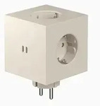 Avolt Steckdosenw&uuml;rfel Square 2, Beige, Kunststoff, 7.6x7.6x11.3 cm, CE, ohne...