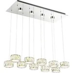 Globo Led-H&auml;ngeleuchte Amur, Chrom, Transparent, Metall, Kunststoff, Glas, F,
