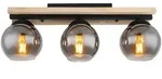 Globo Deckenleuchte Conni, Natur, Schwarz, Holz, Metall, Glas, rechteckig,rechteckig,
