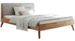 Hasena Bett, Hellgrau, Kernbuche, Holz, Kernbuche, massiv, 180x200 cm, gepolstertes