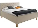 Xora Polsterbett San Remo, Beige, Holz, Eiche, massiv, 180x200 cm, Reach,
