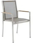 Niehoff Garden Stapelsessel, Grau, Silber, Holz, Teakholz, massiv, eckig, 57x90x63