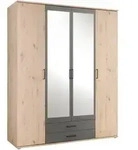 Mid.you Dreht&uuml;renschrank, Anthrazit, Eiche, Glas, Holzwerkstoff, 7 F&auml;cher, 2