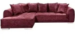 Mid.you Ecksofa, Bordeaux, Kunststoff, Ottomane links, seitenverkehrt montierbar,