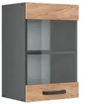 Vicco K&uuml;chenglasschrank, Honigeiche, Anthrazit, Holzwerkstoff, 1 F&auml;cher,