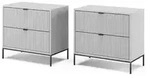 Vicco Nachttische, Grau, Holzwerkstoff, 2 F&auml;cher, 2 Schubladen,