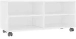 vidaXL Lowboard, Wei&szlig;, Holz, Strukturbuche, 1 F&auml;cher, Rechteckig, 90x35x35 cm,
