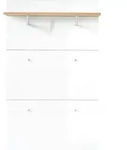 Xora Garderobenpaneel GW-Telde, Wei&szlig;, Eiche, Glas, Holzwerkstoff, 89x144x30 cm, Made