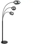 Globo Bogenleuchte Blacky, Schwarz, Metall, Glas, 60x175x80 cm, Lampen & Leuchten,