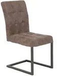 P & B Schwingstuhl-Set, Anthrazit, Braun, Metall, Textil, eckig, 42x91x62 cm,