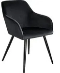 tectake Esszimmerstuhl, Schwarz, Textil, 58x82x62 cm, CE, Esszimmer, St&uuml;hle,
